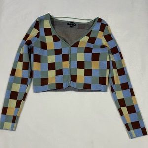 Women’s/Girls Checkered Long Sleeved Cropped Shirt